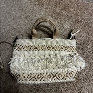 Elegant Cream and Tan Handbag
